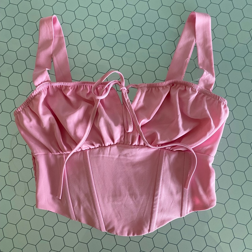 pacsun kendall and kylie pink bustier top